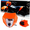 Headlight KTM 690 SMCR Orange 2019 2020 Exc-F 350 14-21用のマスク付きダートバイクLEDヘッドライト Di...
