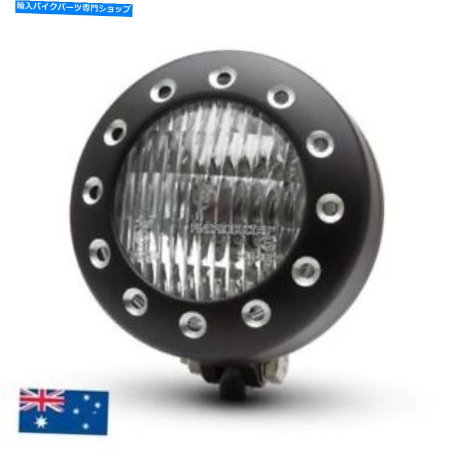 Headlight ブラック5 "ドリルベゼルヘッドライトハーレーカフェボバーカスタムレトロプロジェクトバイ..
