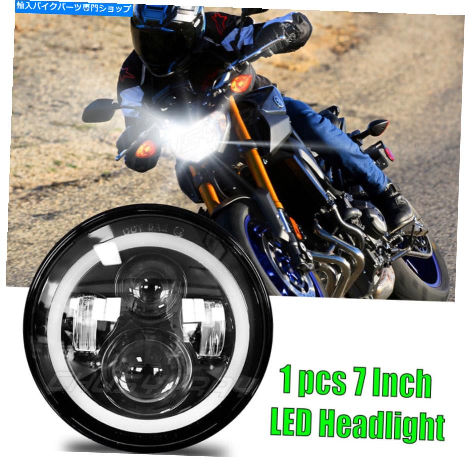 Headlight インドの首長のダークホースオートバイ7 "LEDヘッドライトDRL HI/LO Oリング For Indian Chi..