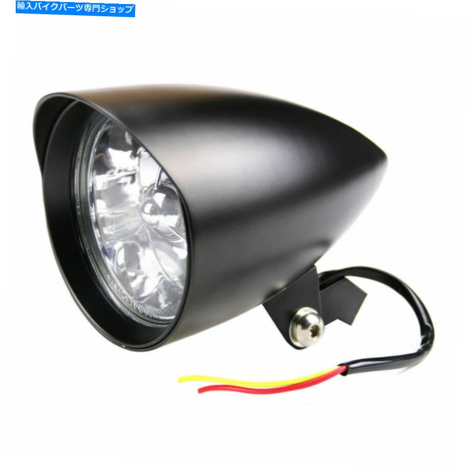 Headlight Sportster xl dynaソフトアイルボバードットのためのブラックビレット弾丸ヘッドライト Black billet bullet headlight For Sportster XL DYNA softail Bobber dot