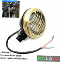 Headlight オートバイブラスヘッドライトカスタムフィングリルヘッドライトハーレーカフェレーサー Motorcycle Brass Headlight C...