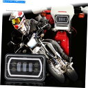Headlight 4x6 '' LEDコンバージョンヘッドライトランプDRL for Honda XR250 XR400 XR650スズキDRZ 4x6'' ...