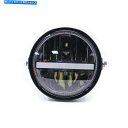 Headlight オートバイ7 ''ヘッドライトプロジェクターLED DRLブラックヘッドランプトリムリングハーレー用 Motorcycle 7'' Head...