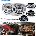 Headlight ハーレーFLTRXロードグライドのデュアルLEDヘッドライトランププロジェクターDRL 2004-2013 Dual LED Headlig...