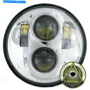 Headlight オートバイのヘッドライト-Rivco5-3/4インチIlluminati LEDヘッドライト-Chrome Motorcycle Headl...