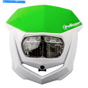 Headlight ポリスポートハローLEDヘッドライトKXグリーン/ホワイト Polisport Halo LED Headlight KX Green/Wh...