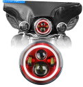 Headlight 7インチの赤いハロープロジェクターデイメーカーは、ハーレー7のための電球ヘッドライトをLEDしました 7 INCH RED HALO PRO...