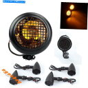 Headlight レトログリルヘッドライトテールライト弾丸ハーレーカフェレーサー用のシグナルライト Retro Grill Headlight Taillig...