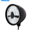 Headlight 黒の「ビレット」スタイルの溝ヘッドライト - ブラックアウト5 LED電球 Black “BILLET” Style Groove Headlight - Blackout 5 LED Bulb