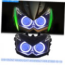 Headlight カワサキZ1000 2010-13フロントランプブルーの1x LEDオートバイヘッドライトアセンブリ 1X LED Motorcycle H...