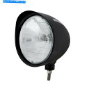 Headlight 黒い「ビレット」スタイルの溝ヘッドライト付きヘッドライトH6024電球 Black