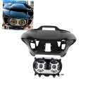 Headlight ハーレーツーリングロードグライド15+に適合するインナーアウターフェアリングデュアルクロムヘッドライト Inner Outer Fairin...