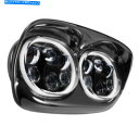 Headlight Hogworkz Blackout Road GlideデュアルハロメーカーLEDデイメーカースタイルヘッドライト98-13 Hogwork...