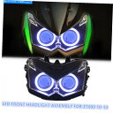 Headlight 川崎Z1000のKTヘッドライトアセンブリ2010-2013 Angel Eyes HIDプロジェクターブルー KT Headlight A...
