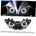 Headlight ヤマハYZF R1 2002-2003オートバイヘッドランプの2x LEDヘッドライトアセンブリホワイト 2X LED Headlight ...