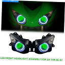 Headlight KTヘッドライトアセンブリカワサキニンジャZX10R 06-07ハローアイズプロジェクターグリーン KT Headlight Assembl...