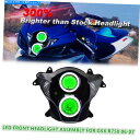 Headlight スズキGSXR750 GSX-R750 06-07 DEMON EYES DRL GREENの1X LEDフロントヘッドライト 1X LED...
