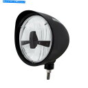 Headlight 黒い「ビレット」スタイルの溝ヘッドライトW/ VISOR 5 LED電球 - ブラックアウト Black