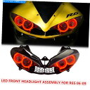 Headlight ヤマハR6S 2006-2009のKTヘッドライトアセンブリLED Angel Eyes HIDプロジェクターレッド KT Headligh...