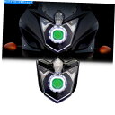 Headlight KT LED Angel Halo Eye HIDプロジェクターヘッドライトfor Yamaha XJ6 F 2010 2016グリーン K...