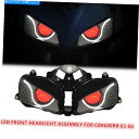 Headlight ホンダCBR600RR 2003-2006エンジェルアイハイドプロジェクターレッドのKTヘッドライトアセンブリ KT Headlight A...