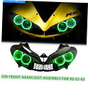 Headlight ヤマハR6のKTヘッドライトアセンブリ2003-2005 LED Angel Eyes HIDプロジェクターグリーン KT Headligh...
