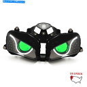 Headlight ホンダCBR600RR CBR 600RR 2003-2006グリーンの1X LEDランプヘッドライトアセンブリ 1X LED Lamp H...