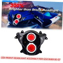 Headlight スズキGSXR600 GSX-R600 06-07 DEMON EYES DRL REDの1X LEDフロントヘッドライト 1X LED F...