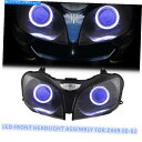Headlight KTヘッドライトアセンブリカワサキニンジャZX6R 00-02ハローアイドプロジェクターブルー KT Headlight Assembly ...