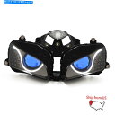 Headlight ホンダCBR600RR 2003-2006ランプブルーの1X LEDオートバイヘッドライトアセンブリ 1X LED Motorcycle H...