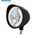 Headlight 黒い「ビレット」スタイルの溝ヘッドライトw/ vidor H4バルブw/ 34白いLED Black