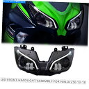 Headlight カワサキニンジャ250 13-18オートバイランプDRLホワイトの1X LEDヘッドライトアセンブリ 1X LED Headlight As...