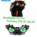 Headlight ヤマハYZF R1 2002- 2003グリーンのKT LEDヘッドライトアセンブリ KT LED Headlight Assembly f...
