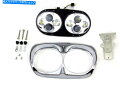 Headlight クロムデュアルLEDヘッドランプヘッドライトアセンブリ変換ハーレーロードグライドFLTR Chrome Dual LED Headlamp ...