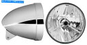 Headlight 黒いドット電球を備えた7インチのクロム滑らかなバケツ 7 INCH CHROME SMOOTH BUCKET WITH BLACK DOT ...