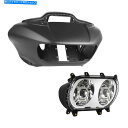 Headlight ハーレーロードグライドFLTRX 15-22に適合するマットインナーアウターフェアリングデュアルヘッドライト Matte Inner Out...