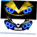 Headlight ヤマハYZF R6S 2006-2009スポーツバイクフロントランプブルーの1X LEDヘッドライトアセンブリ 1X LED Headlig...
