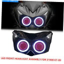 Headlight 川崎Z1000 2007-2009エンジェルアイズハイドプロジェクターレッドのKTヘッドライトアセンブリ KT Headlight Asse...