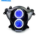 Headlight スズキGSXR600 GSX-R600 2006-2007 Demon Eyes Blueの1X LEDフロントヘッドライト 1X LED ...