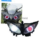 Headlight 完全にアセンブリヘッドライトホワイトレッドエンジェルアイズヤマハFZ6S 03-2009のためのHI/LOビーム Fully Assembl...