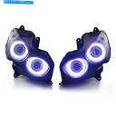 Headlight KT LED LEDヘッドライトヘッドランプアセンブリカワサキZZR1400 2006-2011エンジェルハロー10 KT LED Head...