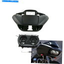 Headlight ハーレーロードグライドFLTR 15-22に適合するマットブラックインナーアウターフェアリングとヘッドライト Matte Black Inn...