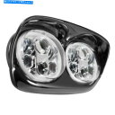 Headlight ホグワークハーレーロードグライドデュアルハロメーカー導入デイメーカースタイルヘッドライト98-13 Hogworkz Harley Road...