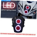 Headlight 1xフルLEDオートバイヘッドライトスズキハヤブサGSX1300R 99-07ランプレッド 1X Full LED Motorcycle H...