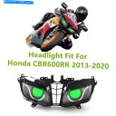 Headlight CBR600RR 2013-2021光ファイバーグリーンデーモンのLEDヘッドライトアセンブリヘッドランプ LED Headlight As...