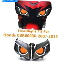 Headlight CBR600RR 2007-2012光ファイバーオレンジモンのLEDヘッドライトアセンブリヘッドランプ LED Headlight Asse...