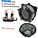 Air Filter 透明なエアクリーナーグレーフィルター +ハーレーダイナエレクトラグライドにフィットする雨の靴下 Transparent Air Cleaner Gray Filter +Rain Sock Fit For Harley Dyna Electra Glide