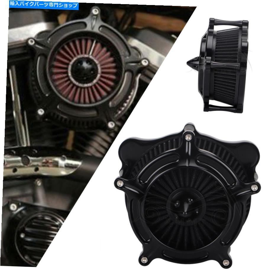 Air Filter ハーレーストリートグライドのブラックエアクリーナー吸気タービンフィルター08-16 FLHX FLHXS Black Air Cleaner Intake Turbine Filter For Harley Street Glide 08-16 FLHX FLHXS