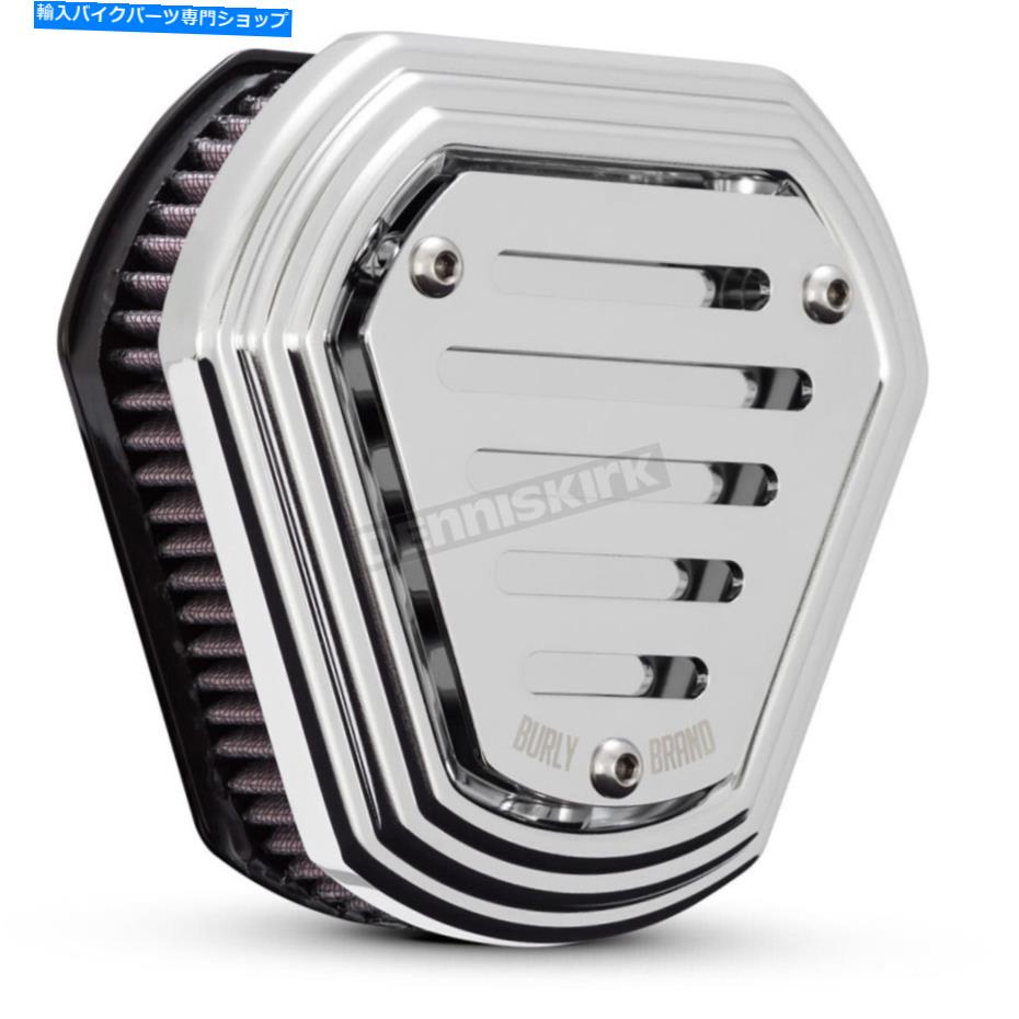 Air Filter Burly Brand Chromeスロットヘックスエアクリーナー-B09-0009C（CAへの船なし） Burly Brand Chrome Slotted Hex Air Cleaner - B09-0009C (no ship to CA)