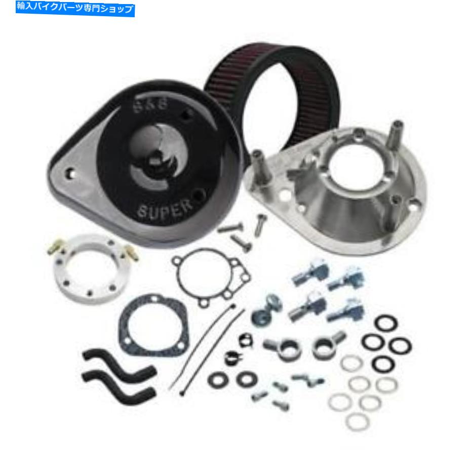 Air Filter ハーレーのためのS＆Sブラックエアクリーナーキット96-06ビッグツインW/ OE CV CARB 170-0181A S&S Black Air Cleaner Kit for Harley 96-06 Big Twin w/ OE CV carb 170-0181A